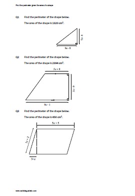 Calculate the perimeter given the area